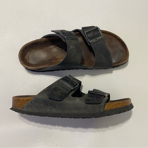 Birkenstock Women’s 39 Or 8-8.5 Arizona Double Strap Leather Sandal - Picture 2 of 12